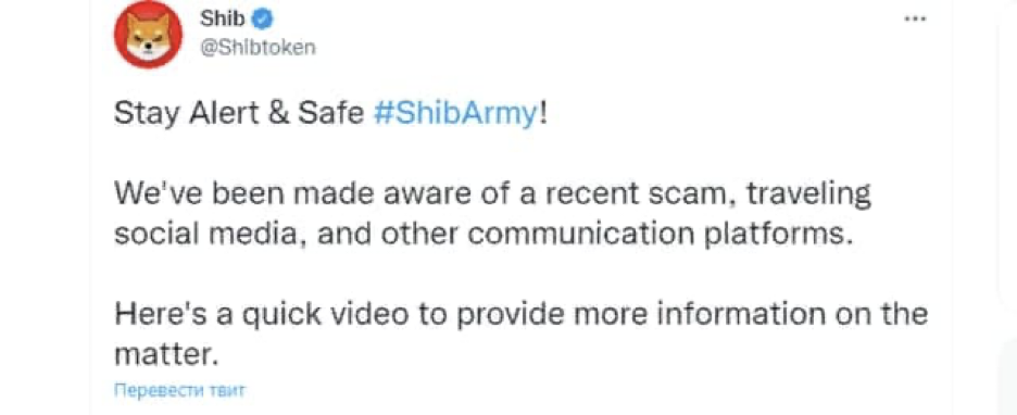 Разработчики Shiba Inu предупредили держателей о мошенниках