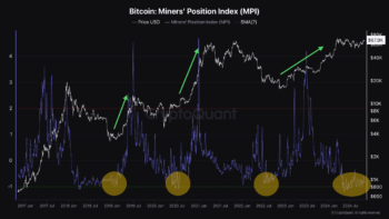 Майнеры воздерживаются от продажи биткоинов, MPI стабилен