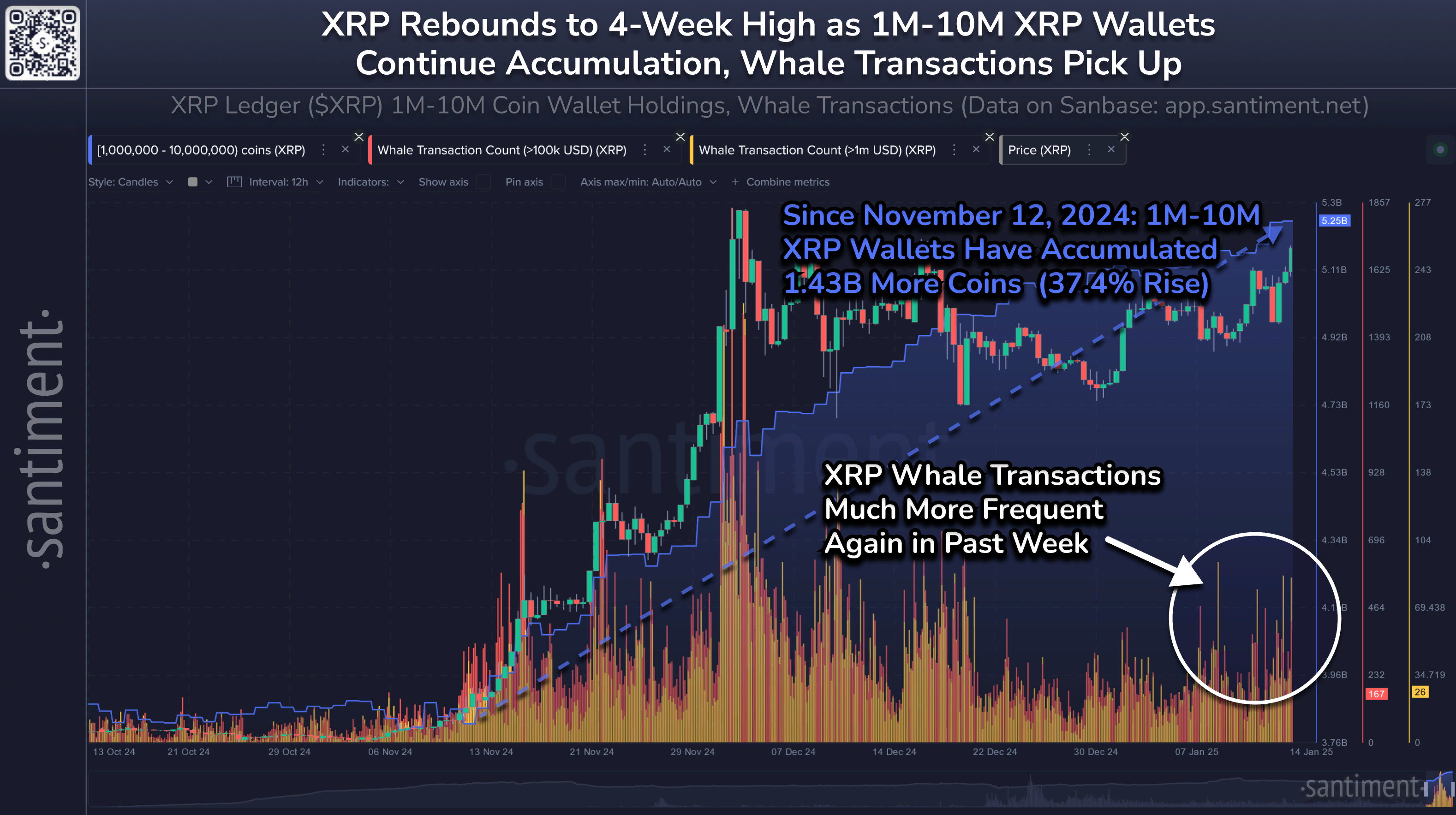 График роста цены XRP за последние 24 часа